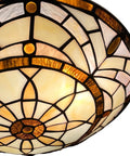 Tiffany Style Ceiling Light With Stained Glass Vibe 2 Light 12 Inch Flush Mount For Bedroom Dining Living Room Hallway Entryway Foyer Elegant Home Decor Glow