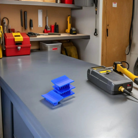 Four Piece Auto Body Dent Puller Kit With Manual Expansion And Portable Plastic Tabs on workshop table