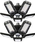 Adjustable Deformable LED Garage Lights With Five Flexible Panels That Lock At 0 45 Or 90 Degrees For Custom Brightness In Garages Workshops Basements 150W 15000LM 6500K E26/E27 Base Ultra Bright Shop Lighting 2 Pack, 150W, 15000lm, close-up