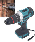 No Fuss 18V Cordless Impact Drill With A Grippy All Metal Keyless Chuck and Hammer Driver Mode built for drilling into wood.