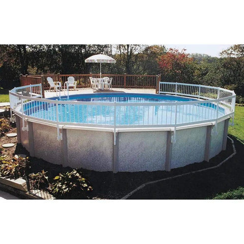 Above Ground Pool Fence Kit 24 Inch Privacy And Safety Barrier 8 Sections With Weather Resistant Vinyl And Mounting Brackets No Fuss Setup For Kid Safe And Pet Friendly Use White