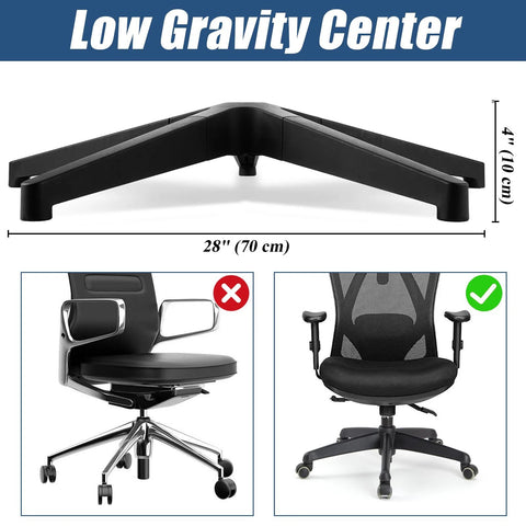 28 Inch Heavy Duty Office Chair Base Replacement With Wheels Set Of 5 Universal Gas Cylinder Hole Caster Sockets Desk Chair Base Replacement For Most Office Study Vanity Chairs Durable 4 Inch Base Height.