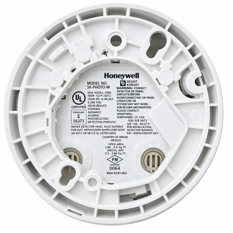 Back view of a Top Tier Intelligent Photoelectric Smoke Detector Featuring Rock Solid Addressable Fire Alarm Integration.