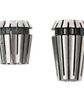Knuckle Cracker Angle Grinder Extension Shaft Adapter Kit With One Quarter And One Half Inch Spring Collets close-up of steel collets for drilling.