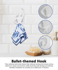 Kickass Sticky Wall Hooks Featuring A Snazzy Ballet Design Deliver Rock Solid Hold For Quick Organization And Snazzy Room Accents Without Damage Or Drilling Required, showcased with a towel.