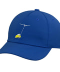 Adjustable Printed Baseball Hat For Aviation Nerds Featuring Sailplane Winch Launch Design Glider Flying Soaring Theme In Royal Blue