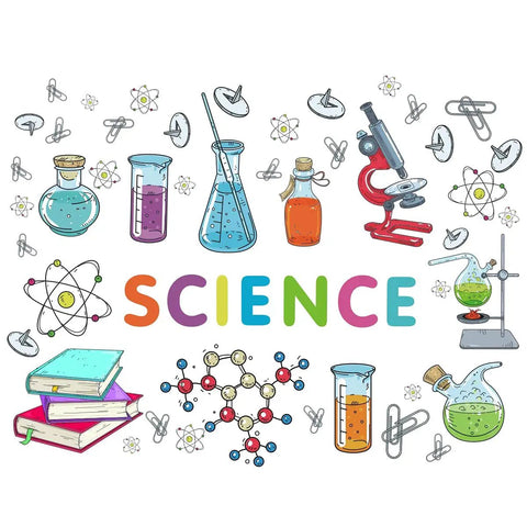 Colorful Science Lab Wall Decals For Classroom And Nursery, Realistic Test Tubes And Microscope In Lab Equipment Wall Stickers