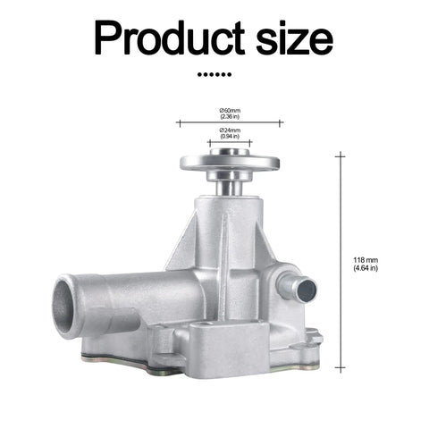 Replacement Water Pump For Ford New Holland Tractor Fits Tc40 Tc45 L160 Perkins Engine, shows dimensions and design details.