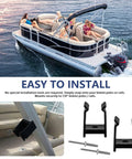 Pontoon boat with Anti-Rattle Pontoon Bimini Clips For Square Tube Frames That Keep Your Top From Shaking On Windy Rides shown in use.