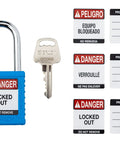 Blue Safety Lockout Padlock Six Pack Keyed Differently One Key Per Lock For Osha Compliant Lockout Tagout Programs Key Retaining Brass