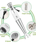 Immersion Hand Blender 3-in-1, 8-Speed Stick Blender With Milk Frother And Egg Whisk, shown with detachable attachments.