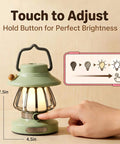 Kid Friendly Motion Sensor Headlamp And Rechargeable Camping Lantern Set Green with touch-adjust feature for brightness control.