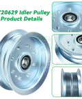 Two Piece Idler Pulley Kit For Mower Deck Featuring Straight Up Reliable Gy22172 And Gy20629 Oem Replacement Parts With Beefed Up Steel Build and detailed view