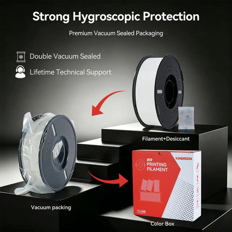 Badass Heavy Duty PA6 Nylon 3D Printer Filament 1.75mm 1Kg White Spool in vacuum sealed packaging with color box.