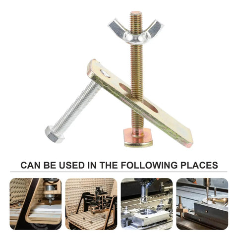 Two Sets Bow Shaped CNC Engraving Hold Down Clamps Kit Aluminum Alloy And Steel Router Workholding Fixtures 80mm Heavy Duty Clamp Set