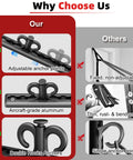 Comparison of adjustable anchor points and aircraft-grade aluminum in the Crush Your Daily Reps With This Solid 40 Inch Adjustable Resistance Band Wall Anchor.