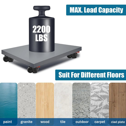 2 Inch Stem Leveling Caster Wheels With Ratchet Handle Height Adjustable Heavy Duty Casters Set Of Four Half Inch And M12 Stem Sizes Retractable Workbench Casters Total Load Up To 2200 Lbs Black supporting 2200 lbs on various floor types