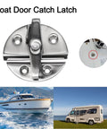 316 Stainless Steel Marine Twisting Locking Latch Heavy Duty Hatch Catch And Bait Well Lid Clasp close-up view on boat.