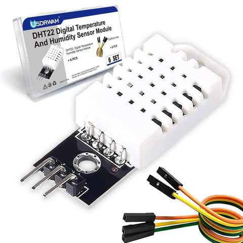 Six Pack Digital Temperature And Humidity Sensor Modules Compatible With DHT22 AM2302 3V To 5V For Arduino With Dupont Wires