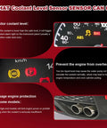 Diagram showing benefits of engine coolant level sensor replacement for GM 3.8L V6 engines, with warning light indicators and text descriptions.