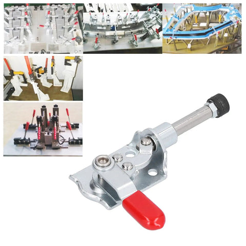 Heavy Duty Adjustable Toggle Clamp With Push Pull Action And Quick Release For Woodworking Welding And DIY Projects Jigs And Home Decor With Pro Grade Reliability And Easy One Hand Operation, metal clamp with red handle