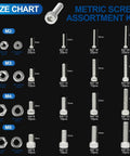 Black And Silver Hex Socket Head Screw Set With Nuts And Flat Washers Pro Grade 580 Pieces M2 M3 M4 M5 Hex Button Head Cap Screws