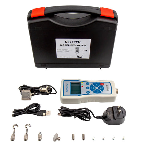 Workhorse Digital Force Gauge With External Micro S Beam Load Cell Delivering 100 Newton Capacity with accessories and case