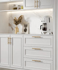 35 Pack 5 Inch Champagne Bronze Cabinet Pulls T Bar Handles Solid Stainless Steel Vintage Kitchen Drawer Knobs on modern kitchen cabinetry.