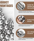 Close-up of 630 Pcs Badass Stainless Steel Bearing Ball Assortment Kit Imperial 12 Sizes 304 precision steel balls.