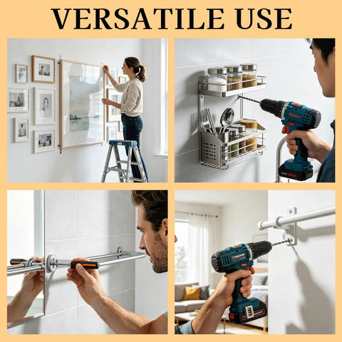 70 Piece Self Drilling Drywall Anchors Kit With Heavy Duty Galvanized Screws For Hanging TV And Shelves That Lock In Like A Badass On Standard Drywall Without The Pre Drill Grind Or Any Hiccups, showcasing versatile use for hanging art and shelves.