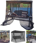 Patio Mosquito Netting With Zipper For Outdoor Use Waterproof Tent Mesh Screen For Porch Swing 3 Seater 125x205x205 Cm