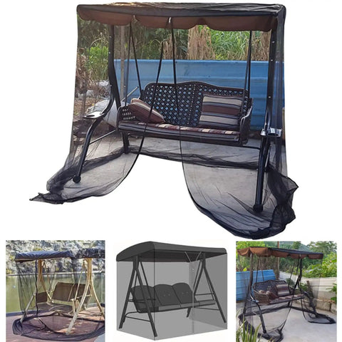 Patio Mosquito Netting With Zipper For Outdoor Use Waterproof Tent Mesh Screen For Porch Swing 3 Seater 125x205x205 Cm