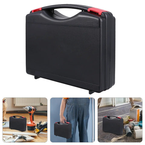 Heavy Duty Plastic Tool Box With Sturdy Handle For Secure Storage And Carry All Craft And Diy Gear And Handyman Repairs Smarter Shop in black.