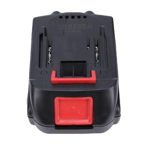 Rugged Brushless Cordless Drill Delivers 55 Nm Of Knob Twisting Torque And Twin Speed Settings For Crushing Wood Metal Or Masonry Work With A Locked Down 3/8 Inch Jaw And Authentic Us Plug battery pack with red accents.