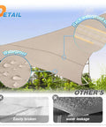 Waterproof Sun Shade Sail Triangle 12x12x17 Outdoor Canopy with UV Block Curved Edge installed on a patio, highlighting waterproof features.