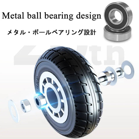Built Tough 4 Inch Heavy Duty Rubber Casters Set Two Locking Swivel Wheels Plus Two Fixed Rollers showing metal ball bearing design.