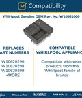 Detergent Dispenser Replacement For Laundry Machines OEM W10861000 compatibility chart with compatible part numbers and brands.