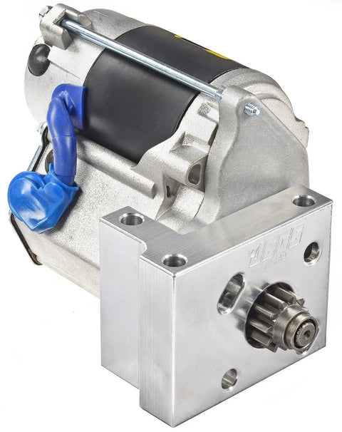Lightweight High Torque Starter For Small Block And Big Block Chevy Engines With 168 Tooth Flywheel Offset Mount visible from side