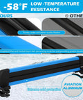 Heavy Duty Aluminum Roof Ski Rack With Secure Strap Carrier For Skis Snowboards And Paddleboards Universal Crossbar Fit showing low-temperature resistance feature.