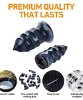 Total Game Changer for Emergency Flat Repairs Featuring 40 Piece Tire Plug Kit and Three Tubes of Thick Black Tire Sealant to Caulk Screw Holes and Nail Punctures in Tubeless Treads Super Fast, showing premium rubber screws.