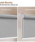 Quick Fix Roller Shade Repair Kit With Snappy Clutch Bracket And Solid Steel Components For Thirty Two Millimeters Outer Diameter Aluminum Tubes Hassle Free Install Heavy Duty top and side mounting options shown.