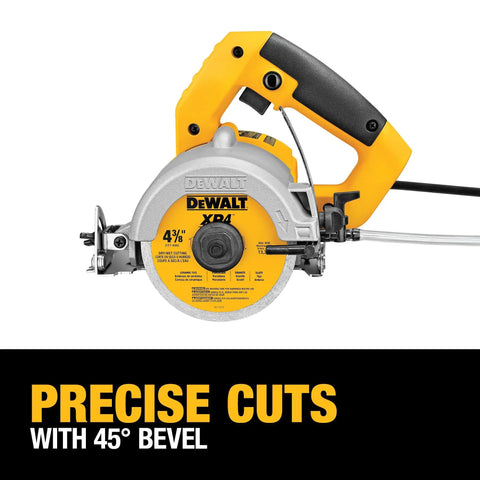 Wet Tile Saw For Masonry Projects With 4-3/8 Inch Diamond Blade, 10.8 Amp Motor, Lightweight 6.6 Lb Portable Design