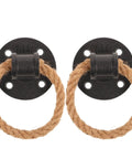 2 Pack Vintage Rope Handle Drawer Pulls For Cabinets And Drawers, Rustic Black Knobs For Wardrobe