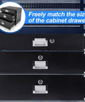 Pro Grade Heavy Duty 19 Inch Server Rack Drawers In A Complete Three Piece 2U 3U 4U Metal Set featuring three black drawers in racks.
