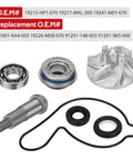 Heavy Duty Water Pump Rebuild Kit Featuring Upgraded CNC Impeller Precise Bearings And Anti Aging Seals For Honda Trx450r Trx450er Atv 2004 To 2014, showing components like seals and bearings.