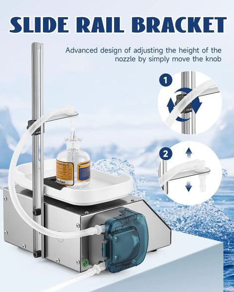 Slide rail bracket for Straight Up Automatic Liquid Filler Machine With Digital Scale And Heavy Duty Peristaltic Pump.