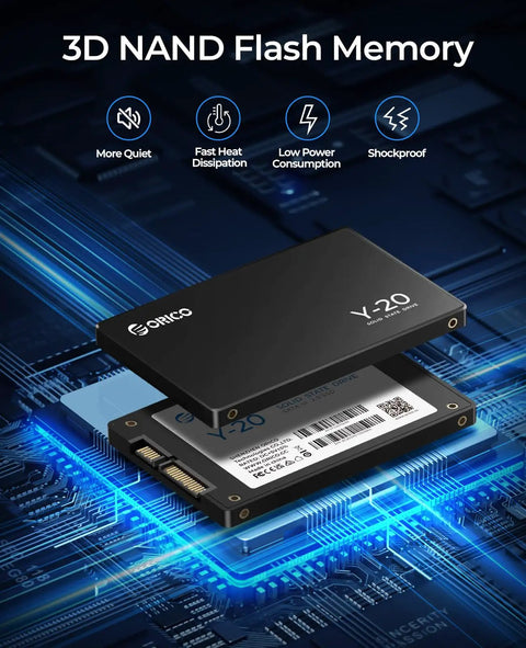 Y20 256GB SATA SSD 2.5 Inch Internal Solid State Drive With Up To 500MB/s Read Speed And SATA III 6Gbps shown on motherboard