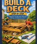 Cover of DIY guide 'Build A Knockout Deck In Weeks Step By Step Blueprints For Framing Finishing' with carpenters framing a deck.