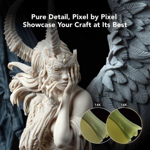 Sick 16K Resin 3D Printer With Hella Crisp Detail And A Smooth 10 Inch LCD Screen For Precision Crafting And Top Shelf Miniature Building That Looks Absolutely Dope Every Time, showcasing detailed miniature figures.