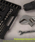 Broken Bolt Extractor Set 25 Piece Kit For Stripped Damaged Rusted Rounded Off Bolts With Easy Out Drill Guides And Extraction Tools shown